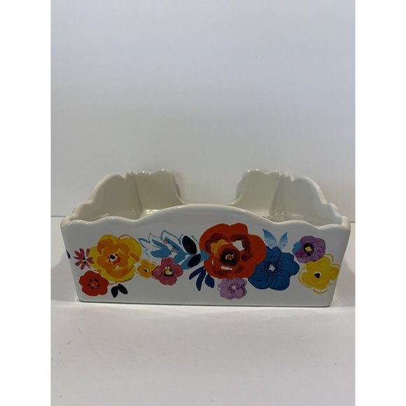 Pioneer Woman Napkin Holder Tray Flea Market Floral 7.25 Square - Picture 3 of 7